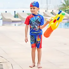 Одежда для малышей; детская одежда; купальный костюм для мальчиков; Новинка; милый детский купальный костюм с длинными рукавами; 5841 полиэстер; животный принт; жемчужный дневник