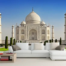 Пользовательские 3d настенные храмы Индии Taj Mahal Mosque city фото обои, гостиная ТВ стены кухня спальня ресторан 3d обои