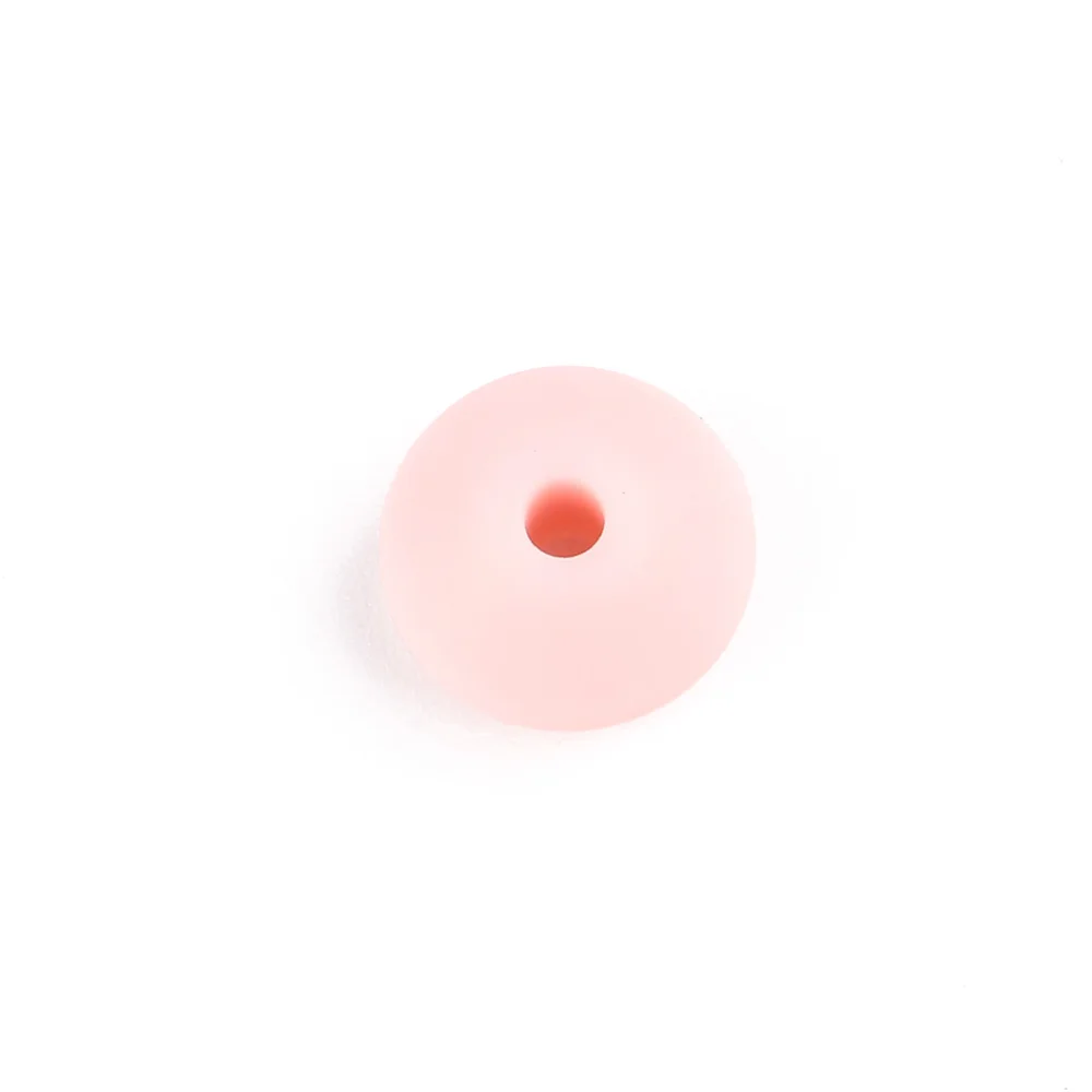 TYRY. HU 12 мм силиконовые ленты бусины для прорезиненное Силиконовое ожерелье для прорезывания зубов Прорезыватель 100 шт BPA бесплатно чечевица свободные бусины мягкие цвета жемчуг - Цвет: 58 Quartz Pink