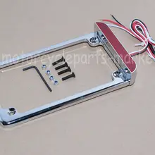 Хром 4 ''X 7'' Универсальный светодиодный держатель номерного знака мотоцикла с/светодиодный стоп-сигнал для Harley Honda Kawasaki Suzuki рамка