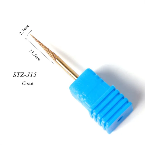 20 типов золотистого карбида сверла электрические сверла для ногтей металлический Резак для маникюра фрезы пилки для ногтей вращающиеся сверла аксессуары CHSTZ-J - Цвет: STZ-J15