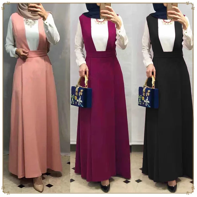 

Fashion Skirts Abaya Women Bottom Muslim Turkey Islamic Long Overalls Dress Robe Femme Clothing Dubai Arab Middle East Wear