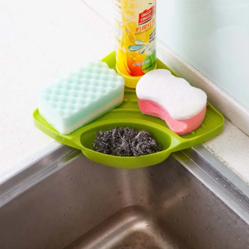 

Sink Sponge Organizer Storage Shelf Rack Wall Mounted Suction Cup Kitchen Bathroom Storage Tool Kitchen Tools