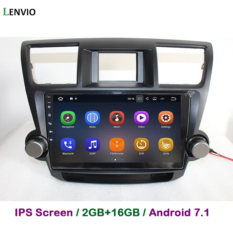 Lenvio 2G RAM Android 7 1 Автомобильный DVD плеер для Toyota Highlander 2009 2010 2011 2012 2013 2014 радио GPS