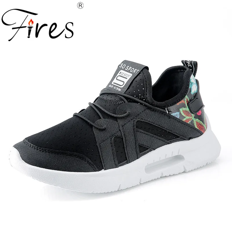 

Fires Women Flat Shoes Summer Lightweight Casual Shoes Black Printing Outdoor Shoes Non-slip Soles Soft Leisure Shoes Zapatos