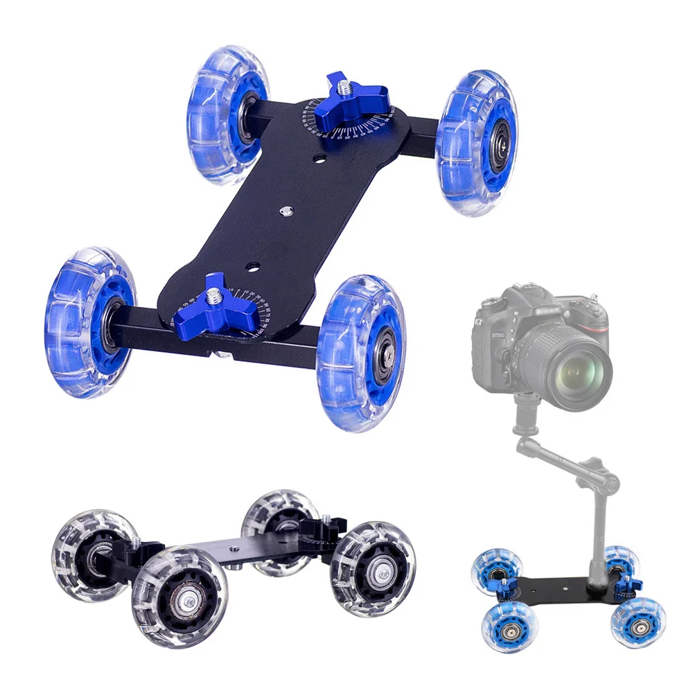 Mini Portable Table Rails Systems Car for Canon Nikon DSLR Cameras photography Rails Car Stabilizer for 5D2 6D 7D Cameras