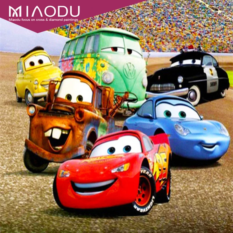 

Miaodu Full Round Diamond Painting Diamond Embroidery Cartoon Car Rhinestone Painting Diamond Cross Stitch Needlework Mosaics