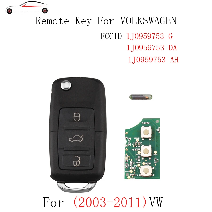 

GORBIN 3Button Remote key For VW Golf Plus Jetta Touran Tiguan EOS Sirocco Jetta 2003-2011 1K0959753G Original keys +ID48 Chip