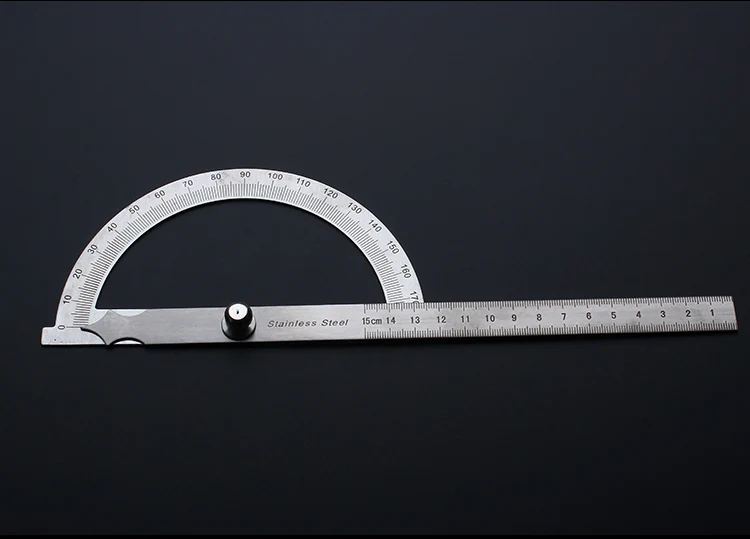 Нержавеющая сталь круглая голова 180 градусов транспортир Angle Finder поворотный линейка Угол Правитель 100 мм 150 мм 300 мм
