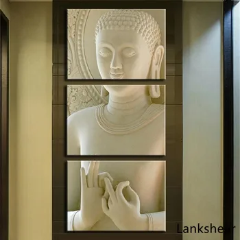 

Canvas Prints Modern Buddha Religon Culture Wall Painting White Marble Buddha Contemporary Art Oil Painting For Sale