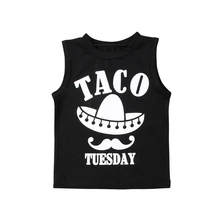 Летняя детская одежда для мальчиков и для девочек с принтом в виде букв повседневные топы без рукавов укороченный жилет рубашка свободная одежда из хлопка От 0 до 5 лет