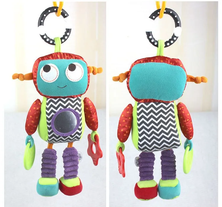 

1pcs Baby brand Activity Toys Robot style Baby rattle music comforter toy baby toy rattles children dolls 26cm