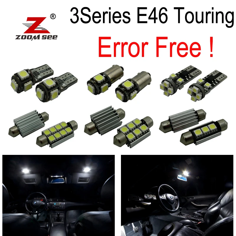 18pcs LED Bulb Interior dome Light Kit for BMW 3 Series E46 Touring Wagon 316i 318i 320i 323i 325i 328i 330i (1999-2005)