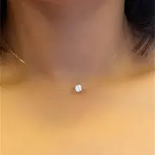 Линия аксессуаров модное хрустальное ожерелье невидимая линия Циркон женская цепочка на ключицы Аксессуары Невидимый кристалл ключицы