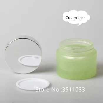 

10pcs/lot Empty Green Glass Toner Bpttle Superior Quality Emulsion Bottle DIY Glass Cosmetic Cream Jar 20g 30g 50g 100ml 120ml