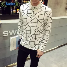Marcas Polo Homme Hombres 2016 Camisa de Polo de Manga Larga Casual Para Hombre marca Polos Hombre Solid Camisa Blanca de manga larga 5XL Grande tamaño