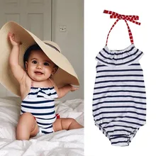 Детский купальник, детский спортивный бикини для девочек, пляжный Пояс для чулок, полосатый купальник, цельный летний купальный костюм, пляжная одежда T9