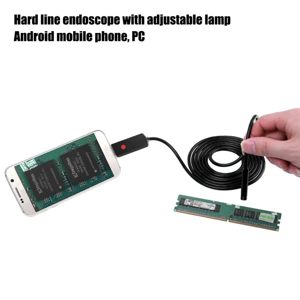 

2IN1 Taking Photo LED Lamp Adjustable 7mm Lens USB Endoscope IP67 Waterproof Three Colors and Length 2/5M Hard Wire
