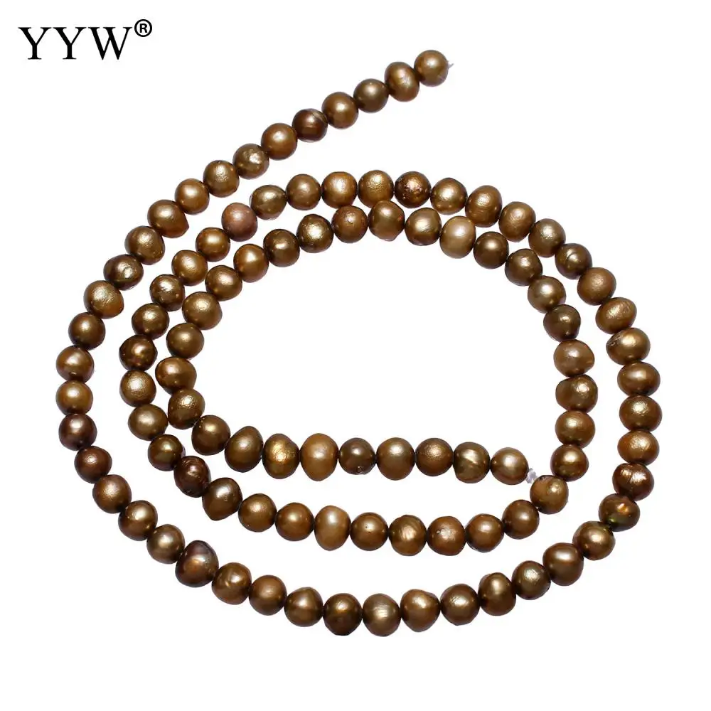 

Cultured Potato Freshwater Pearl Beads coffee color 4.5-5mm Approx 0.8mm Sold Per Approx 14.5 Inch Strand