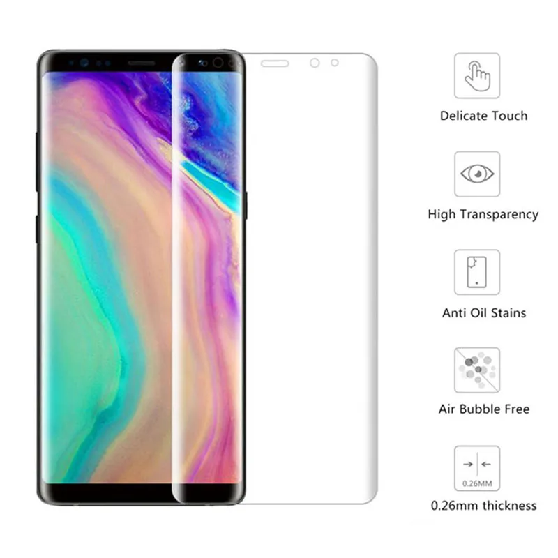 Закаленное стекло 10D для Samsung Galaxy note 8 защита экрана ультратонкая Защитная пленка 9