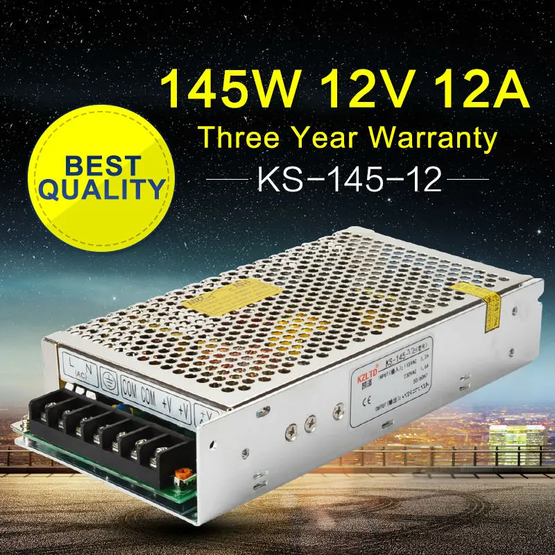 AC DC переключение Питание 12 V 145 W питания Вход 110 220 В постоянного тока Регулируемый