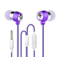 Diamond aluminum alloy mobile phone Headset earplug MP3 DIY wire bass Headset 