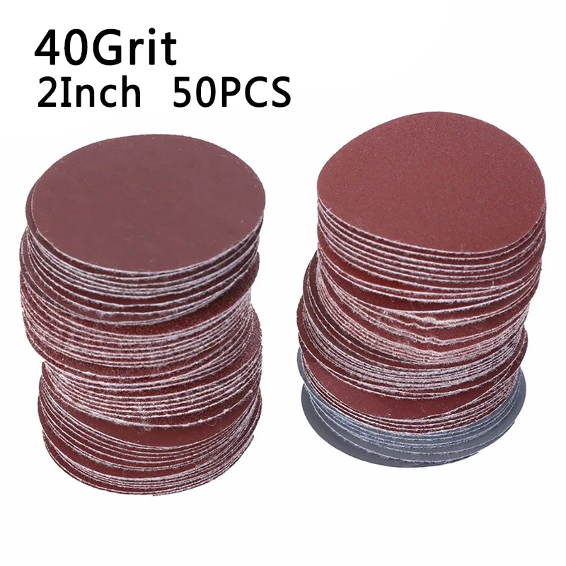 

50pcs 50mm 2" Sander Discs 40~3000 Grit Sanding Polishing Pad Sandpapers