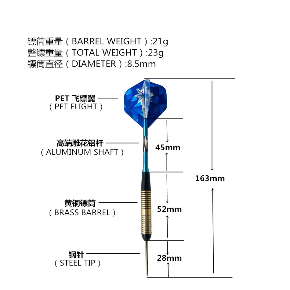 21 г Профессиональные 6 шт алюминиевые дротики для Дартс латунные прочные Dartboard полеты дротики со стальными наконечниками подарок для игра в помещении Спорт