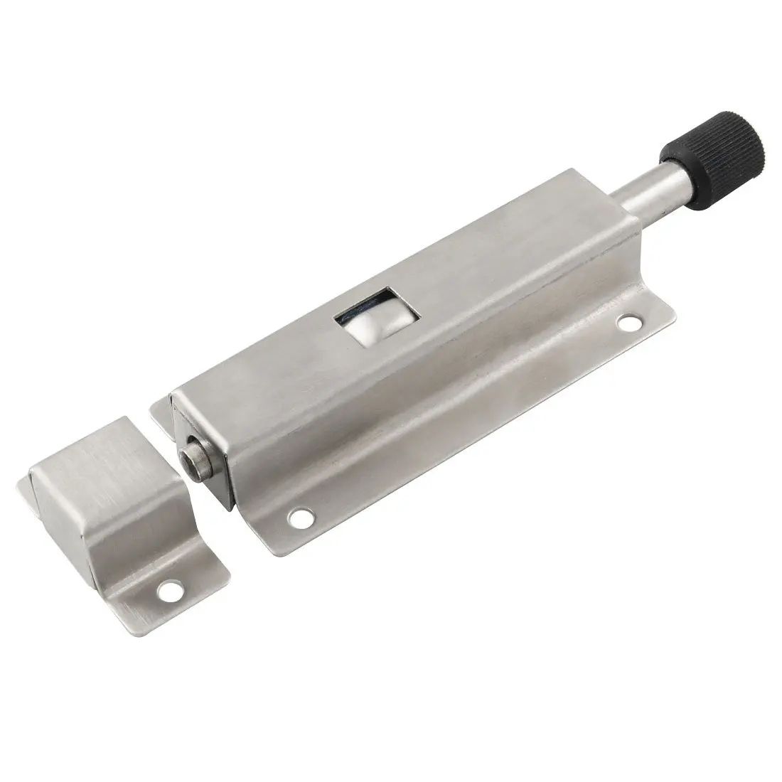 

Promotion! Black Silver Tone 4.3" Spring Loaded Door Security Latch Lock Barrel Bolt