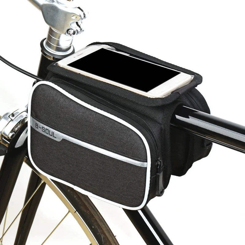 

Outdoor Bicycle Bag Bicycle Frame Pouch Front Tube Bag Double Pack With Cell Phone Waterproof Sensitive Touch Screen Bag