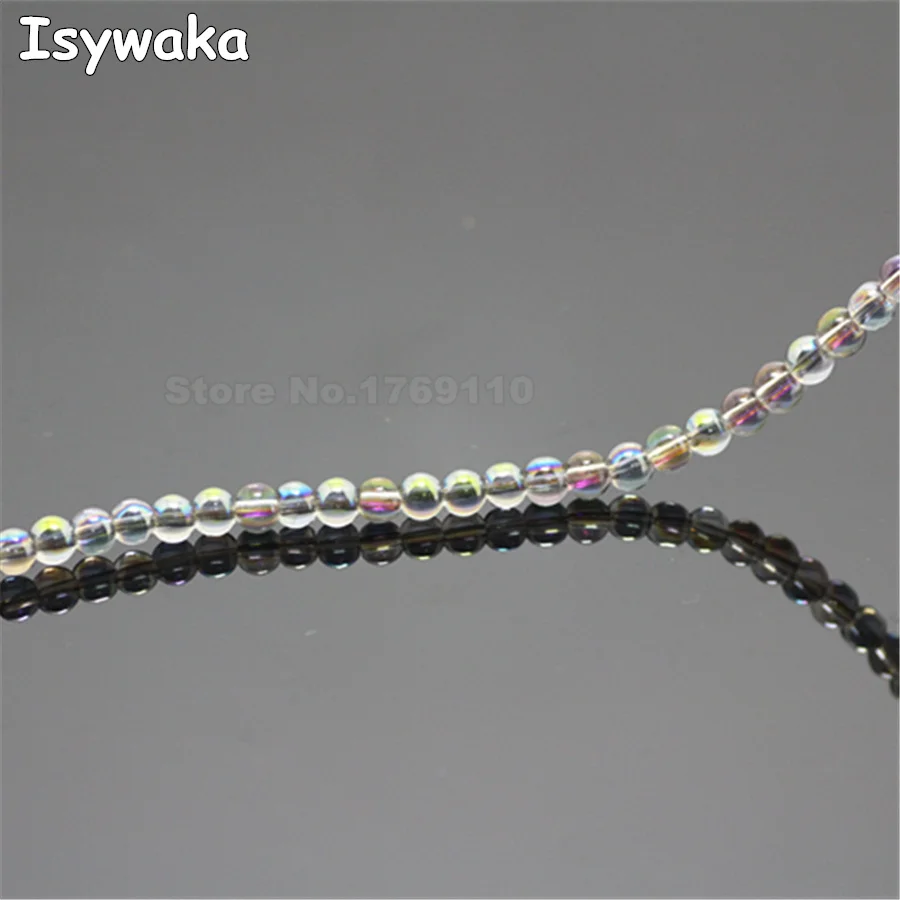 

Isywaka Hot Light Green 100PCS 4mm Round Smooth Glass Beads Loose Spacer Bead for DIY Jewelry Making Austria Crystal Beads