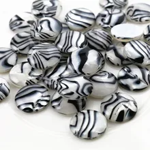 Новая мода 40 шт 12 мм Зебра Стиль Цвет Плоская задняя Смола Кабошоны Камея G7-42