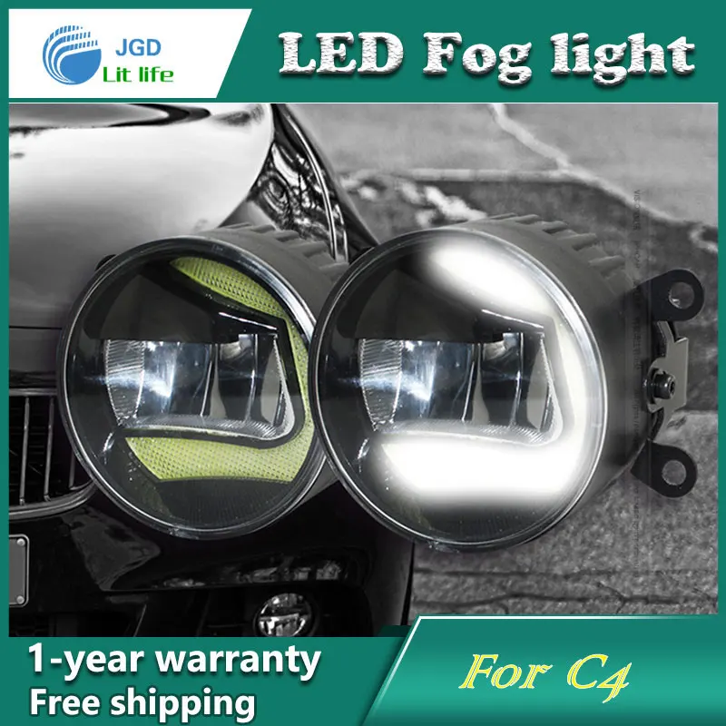 Super White LED Daytime Running Lights case For Citroen C4 2004 2009 Drl Light Bar Parking