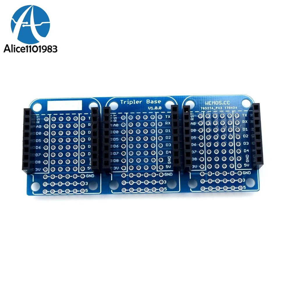 Для Wemos D1 Mini тройная розетка база щит NodeMCU совместимый ESP8266 макетная плата модуль с