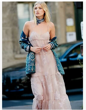 

New UK 2019 Summer Women Runway Hippie Boho People Ethnic Embroidery Maxi Long Dress Bohemia Backless Beach Dress Female Vestido