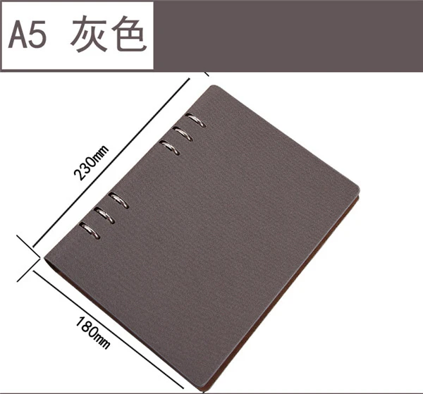 А5 Dokibook спиральный кожаный чехол для записной книжки Органайзер блокноты для записей логотип записные книжки на заказ и планировщик - Цвет: gray black