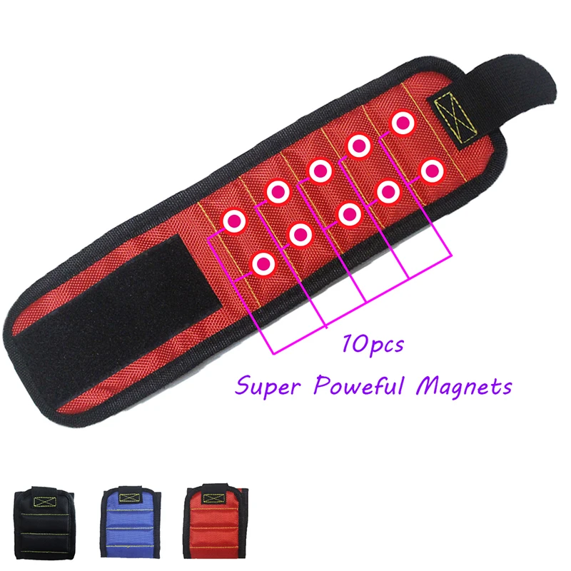 

Geoeon Five-row Magnetic Wristband Portable Tool Bag With Built-in Strong Magnets Wear The Screw AccessoriesOn The Wrist A28