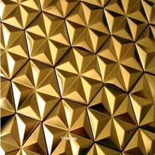 3D выпуклая полированная Шестигранная Золотая нержавеющая сталь металлическая мозаичная плитка для KTV бар ресторан креативный открытый Крытый настенный фон