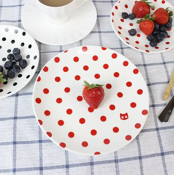 Простой стиль Творческий волна японский и корейский завтрак фруктовый керамическая тарелка для закуски салат тарелка N228