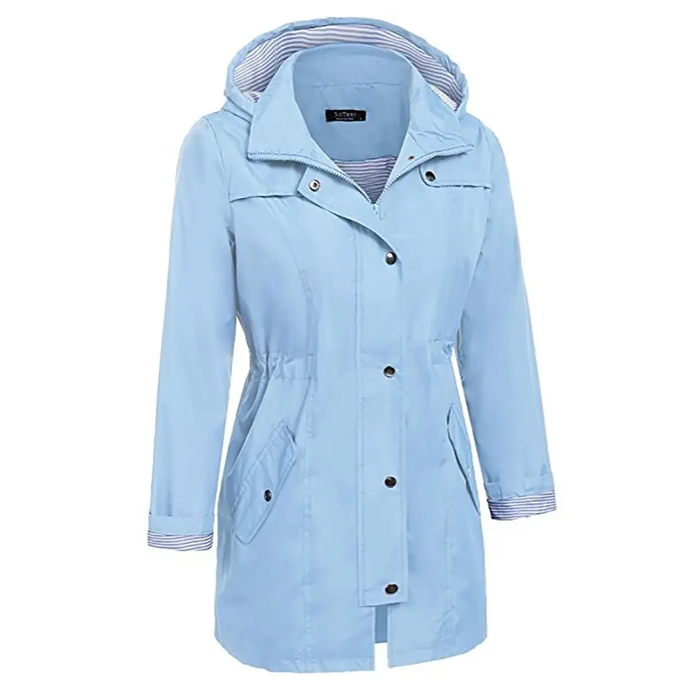 

Outdoor Travel Womens Fashion Female Rainwear Lady Waterproof Walking Poncho Windbreaker Rain Gear Jacket Camping