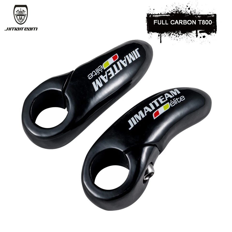 

JIMAITEAM Mountain Bike Bar Ends Carbon Black Bicycle Handlebar Horn Small Auxiliary Handlebar UD Glossy MTB Ergonomic Bar End