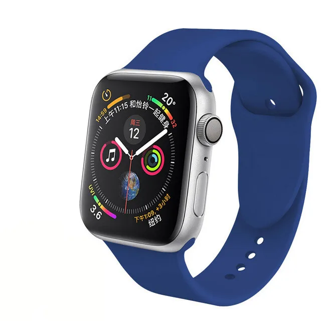 Цветной спортивный мягкий силиконовый ремешок для Apple Watch 38, 42, 40, 44 мм, сменный силиконовый ремешок для iWatch 1, 2, 3, 4, ремешок для часов - Цвет ремешка: Royal Blue