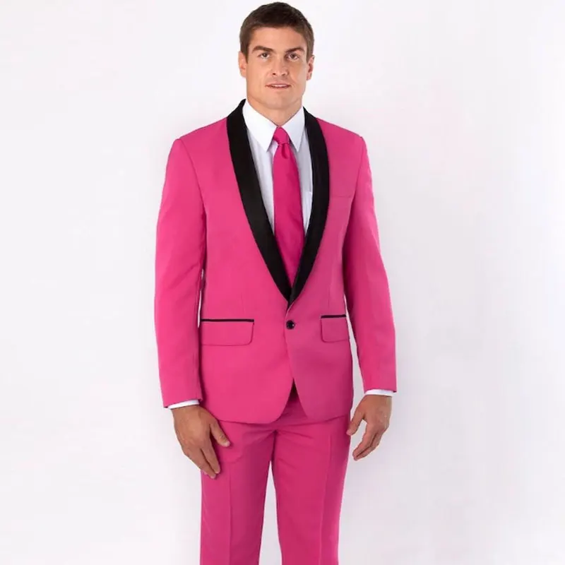 

Red Prom Party Suits Man Blazers Men Suits for Wedding Groom Wedding Tuxedo Black Shawl Lapel Terno Masculino 2Piece Coat Pants