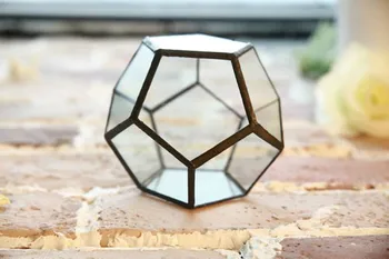 

Perfect glass greenhouse succulents Micro Landscape glass + iron binding home decor dodecahedron