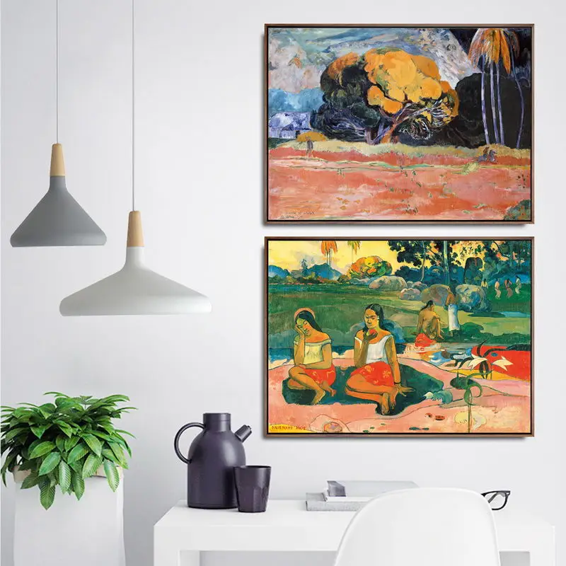 Украшение дома художественные настенные картины для гостиной холст с печатью постера картины французский пол Гоген пасторальные песни Таити