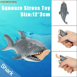 12 см ABS забавная игрушка Акула стресс мяч альтернатива юмористический свет стресс рельефный питчер Sq
