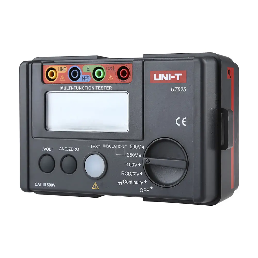 

UNI-T UT525 Insulation Earth Resistance RCD Electrical Tester Meter Electric Meter Digital LCD RCD Tester VAC/DC Multifunction
