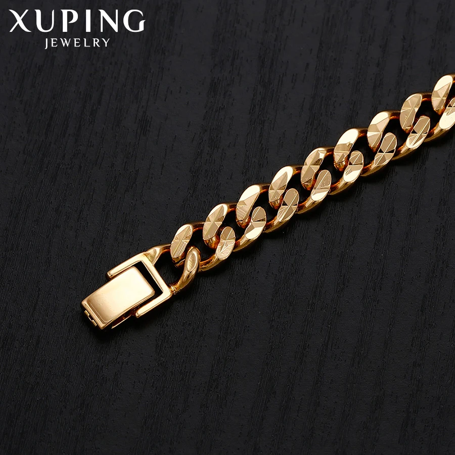 Xuping, модный простой золотистый позолоченный браслет, очаровательный стиль, браслеты для женщин, имитация ювелирных изделий, подарок на вечерние S70, 7-71735