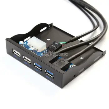 

High Speed 4 Ports 3.5" Floppy Bay USB 3.0+USB 2.0 Front Panel Combo HUB Bracket Adapter for PC