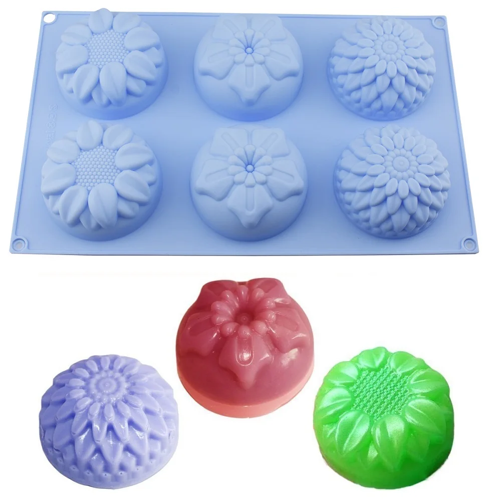 

1Pack Sunflower Chrysanthemum Soap Chocolate Muffin Cupcake Mold Silicone for Homemade, DIY Cookie Mould Flexible Silicone Molds